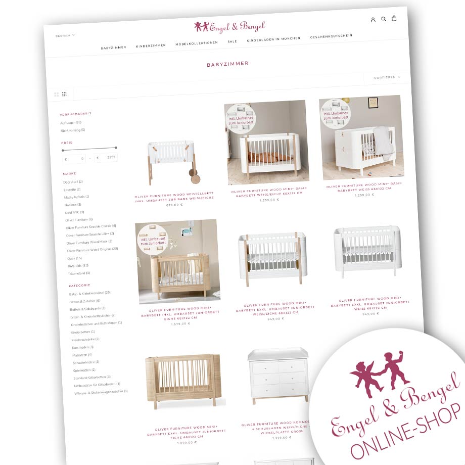 Ausgesuchte Babymöbel für ein schönes Babyzimmer — bei Engel & Bengel im Online-Shop