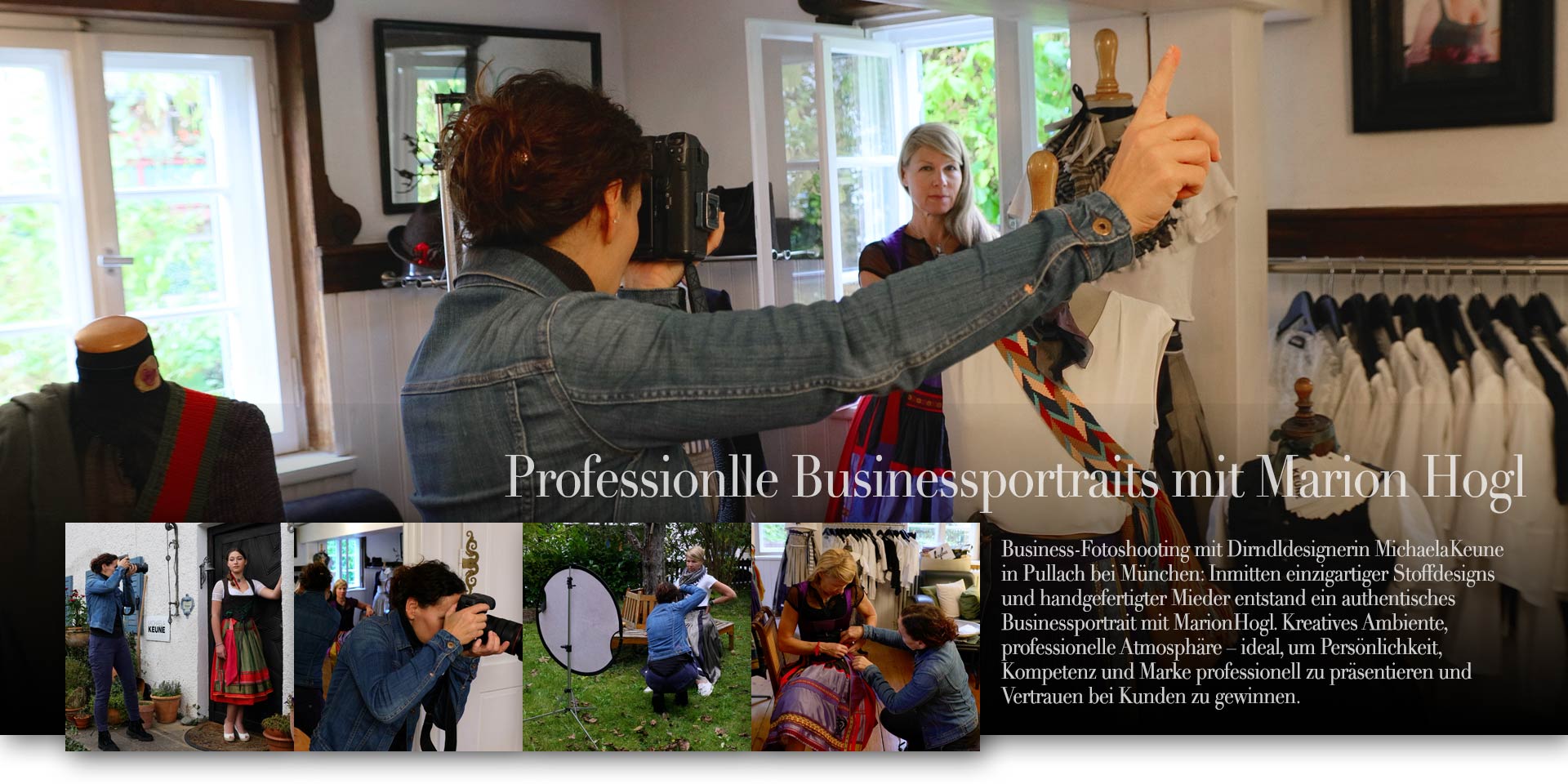 Business Portrait Businessfoto in München von Marion Hogl - Dirndldesignerin Michaela Keune