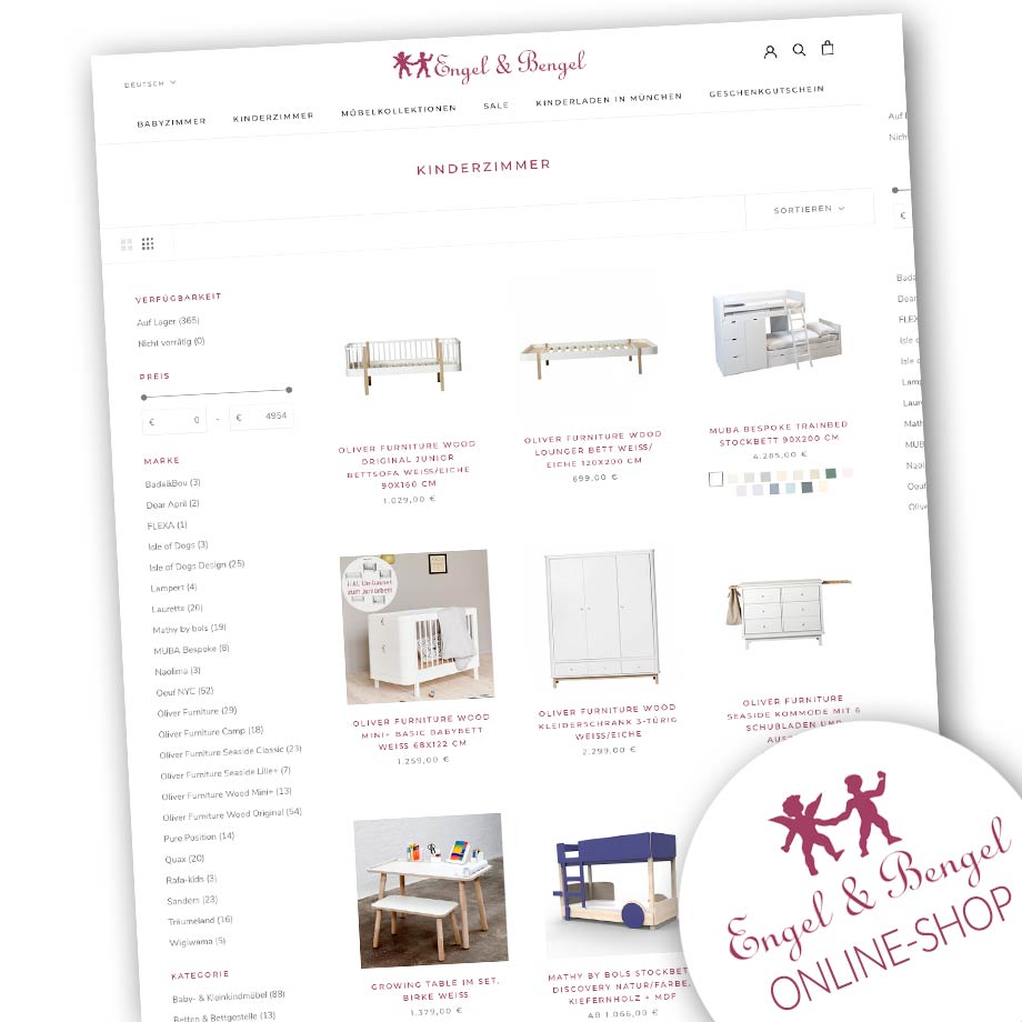 Ausgesuchte Kindermöbel für das Kinderzimmer — bei Engel & Bengel im Online-Shop