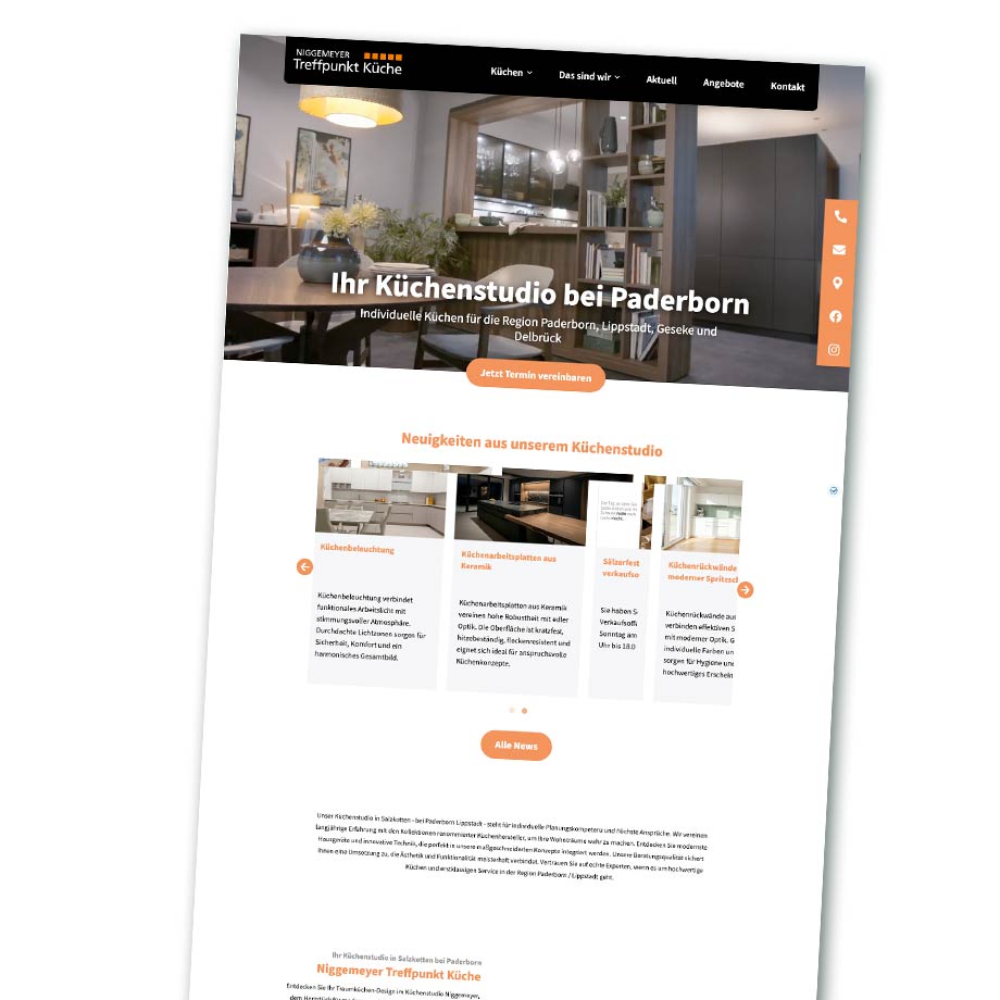 Website von Treffpunkt Küche Niggemeyer 