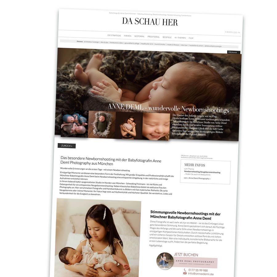 PREditorial Newbornshooting Neugeborenenshooting in München mit der Babyfotografin Anne Deml
