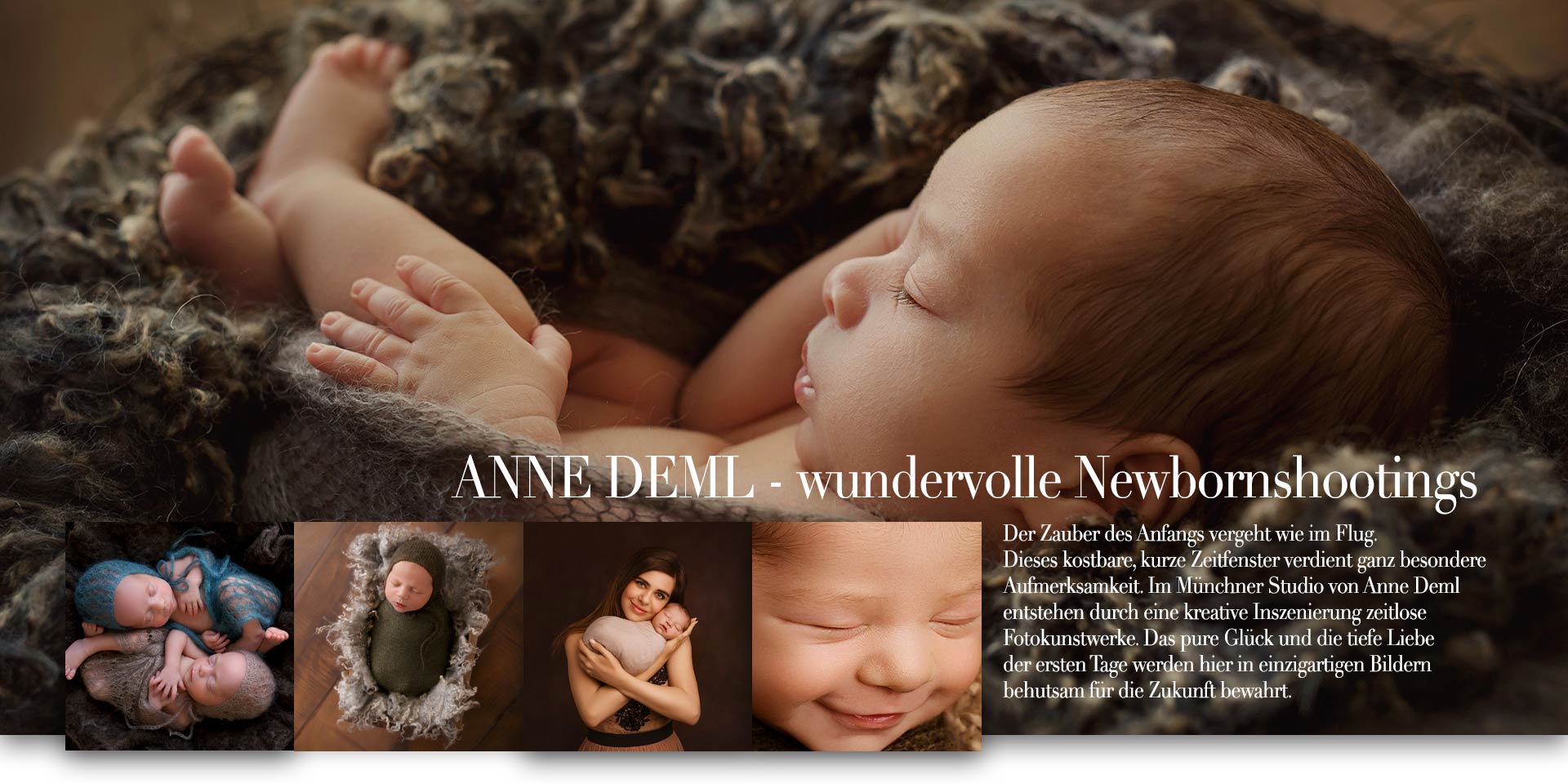 Newbornshooting Neugeborenenshooting in München mit der Babyfotografin Anne Deml