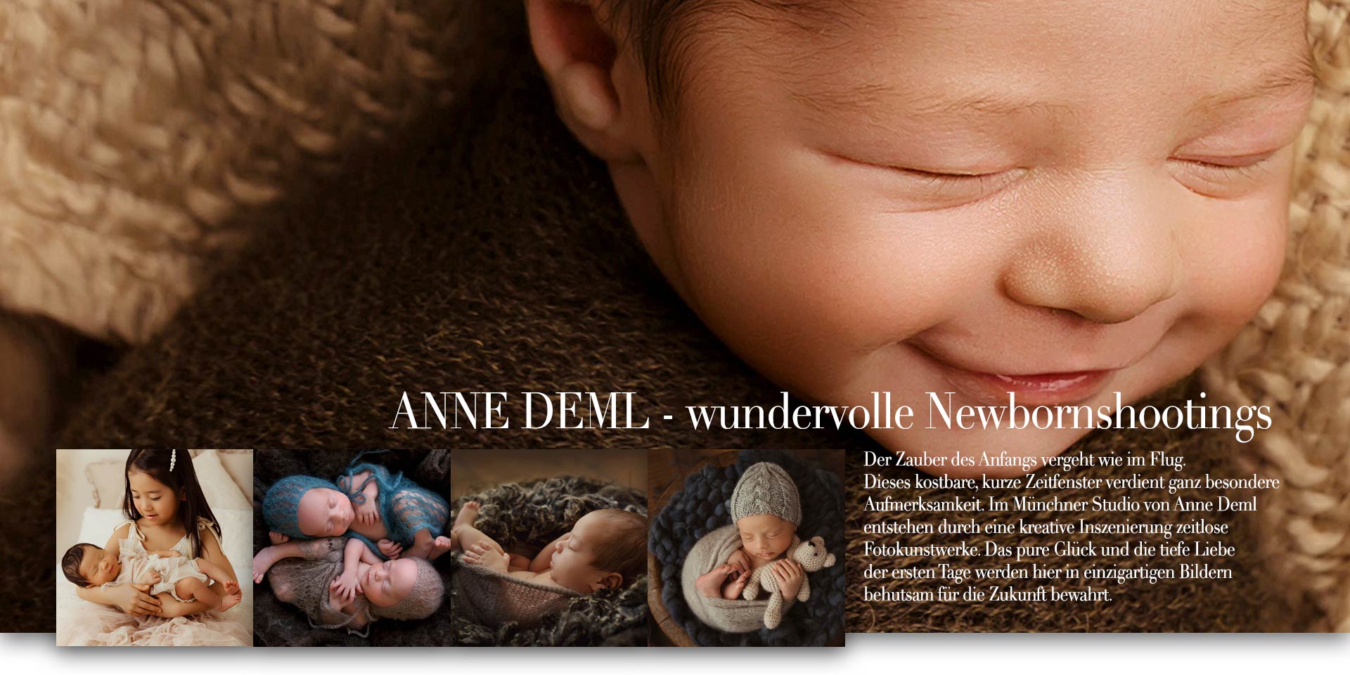 Newbornshooting Neugeborenenshooting in München mit der Babyfotografin Anne Deml