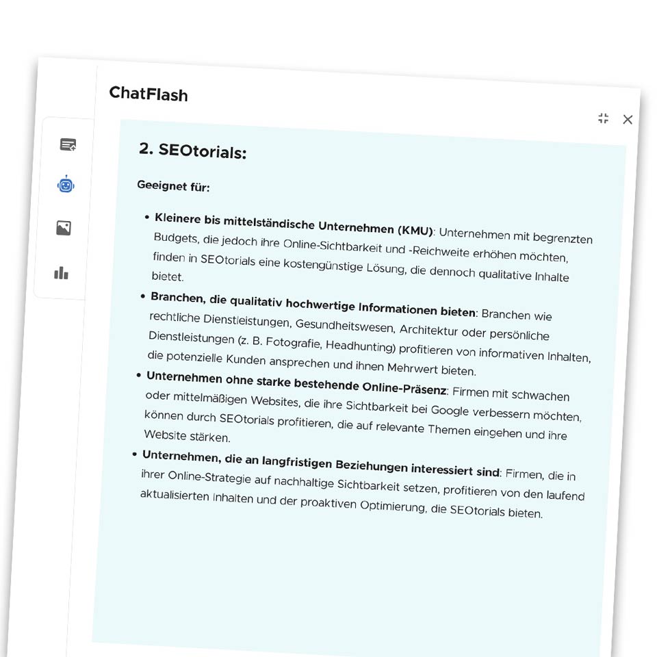 KI von Neuroflash beschreibt unterschiede zwischen Advertorials und SEOtorials