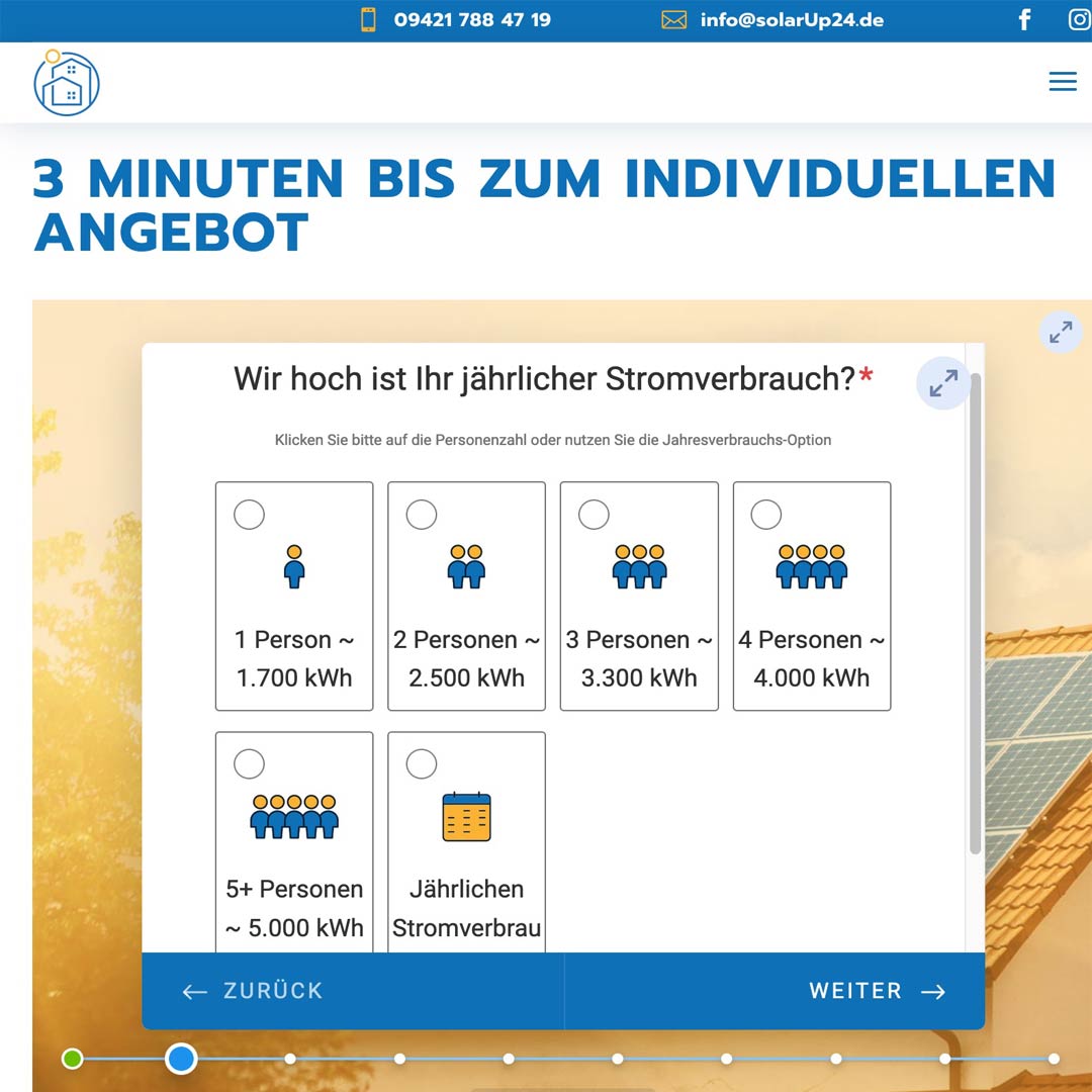 SOLARUP24 Online-Konfigurator für Ihre Solaranlage in Straubing Regensburg München Ingolstadt Landshut