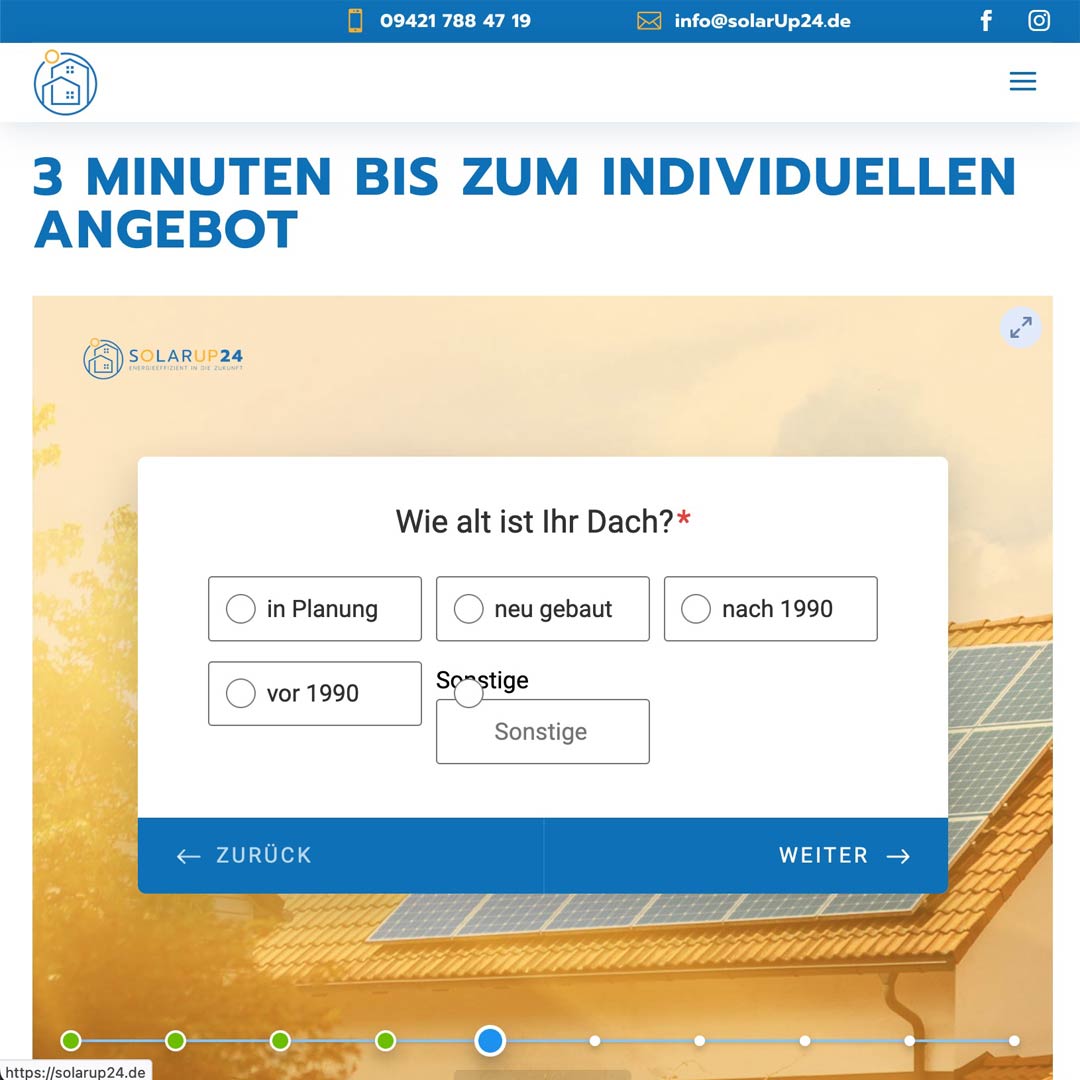 SOLARUP24 Online-Konfigurator für Ihre Solaranlage in Straubing Regensburg München Ingolstadt Landshut