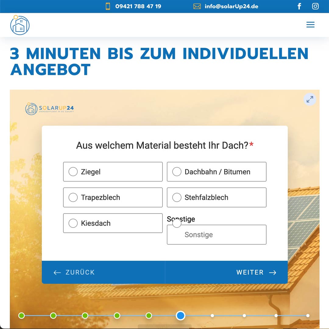 SOLARUP24 Online-Konfigurator für Ihre Solaranlage in Straubing Regensburg München Ingolstadt Landshut
