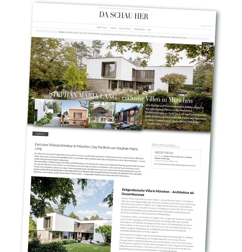 PREditorial Eine exklusive Villa im Großraum München - Architekt Stephan Maria Lang